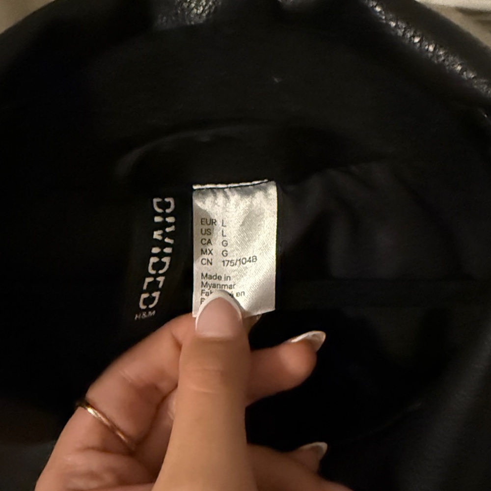 H&M Black Leather Jacket - Picture 2 of 4